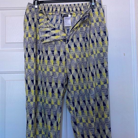 Sparkle and Fade Yellow Navy Patterned Pants - Picture 1 of 11